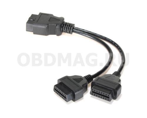 Разветвитель диагностической колодки OBD-II папа на 2 OBD 2 мама 15 cм